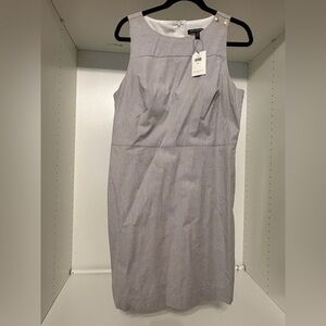 Banana Republic Factory Gray Striped Midi Dress